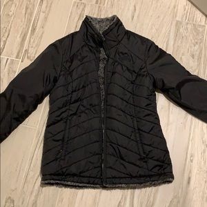 North Face puffer/fuzzy jacket (Reversible)